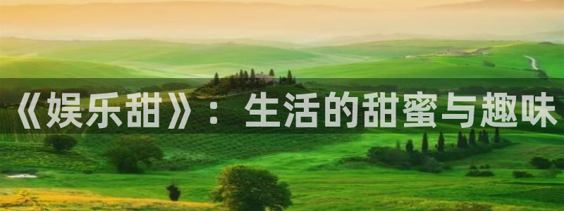 辉达平台4代理：《娱乐甜》：生活的甜蜜与趣味