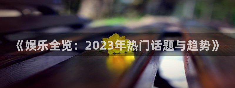 辉达平台官方网站：《娱乐全览：2023年热门话题与趋势》
